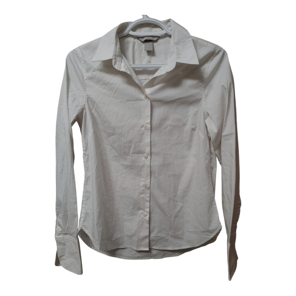 H&M White Long Sleeve Button Down Shirt